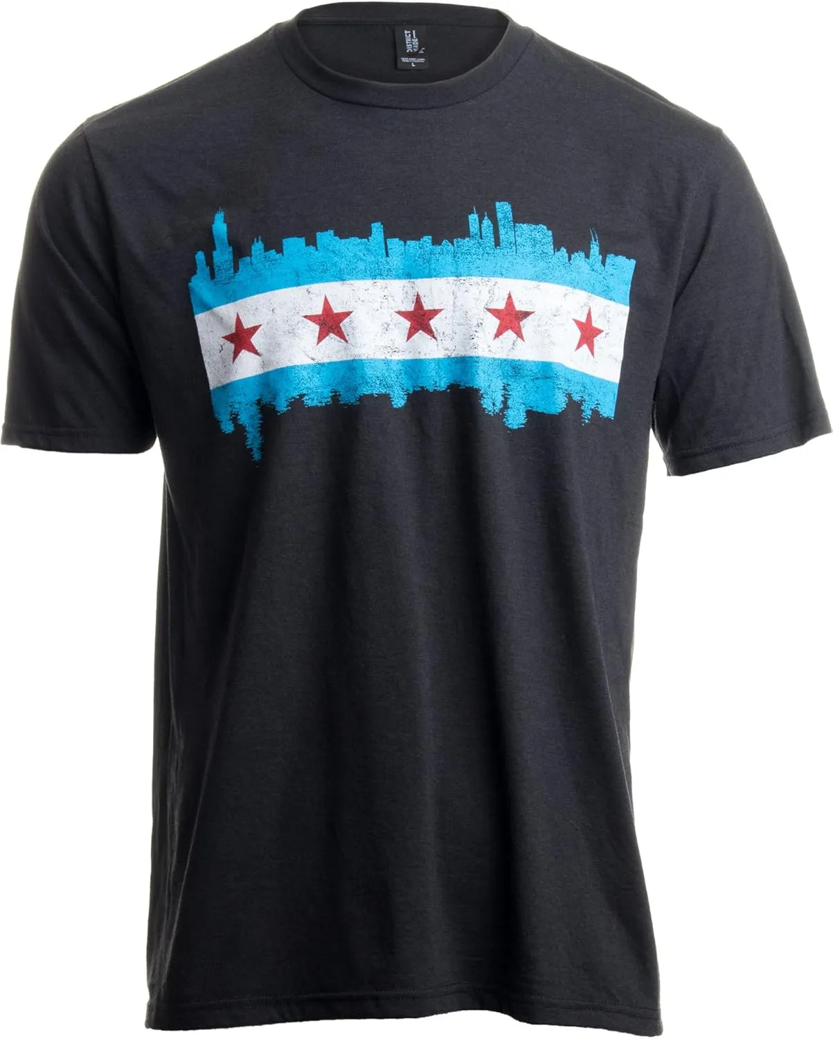 Chicago City Flag Skyline | Vintage Retro-Feel Triblend T-Shirt for Men or Women