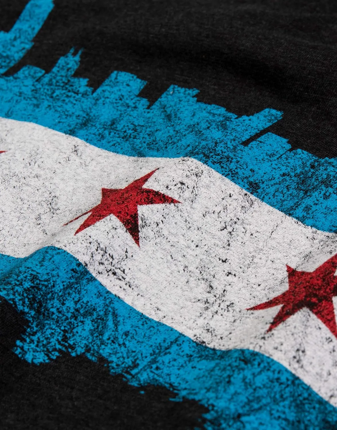 Chicago City Flag Skyline | Vintage Retro-Feel Triblend T-Shirt for Men or Women