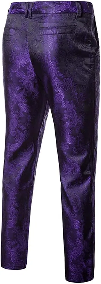 Cloudstyle Mens 2 Piece Paisley Dress Suit One Button Party Wedding Blazer Pants Sets