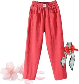 Endurance Loose Pants Women,Endurance Summer Cotton Linen Women's Loose Pants,Casual High Waist Joggers