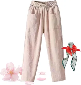 Endurance Loose Pants Women,Endurance Summer Cotton Linen Women's Loose Pants,Casual High Waist Joggers