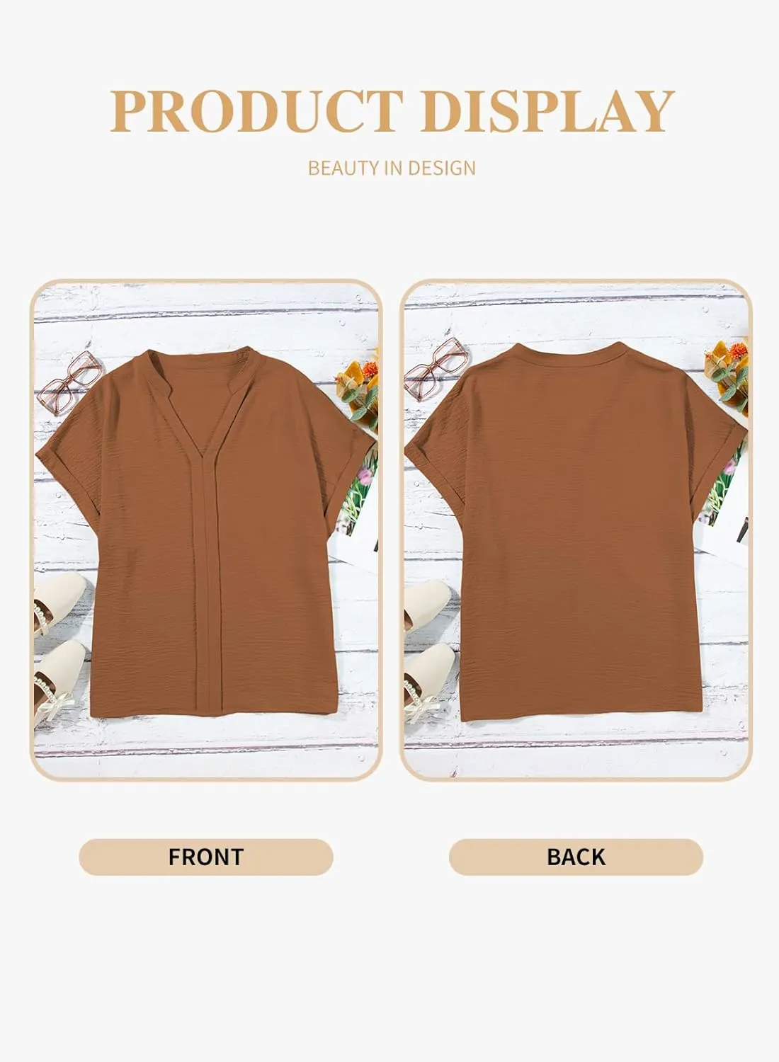Eytino Womens Plus Size Summer Tops V Neck Short Sleeve Dressy Casual Blouse Work Shirts (1X-5X)