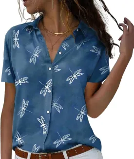 Floral Tops for Women Summer Flower Printed V Neck Tshirts Short Sleeve Tops Dressy Casual