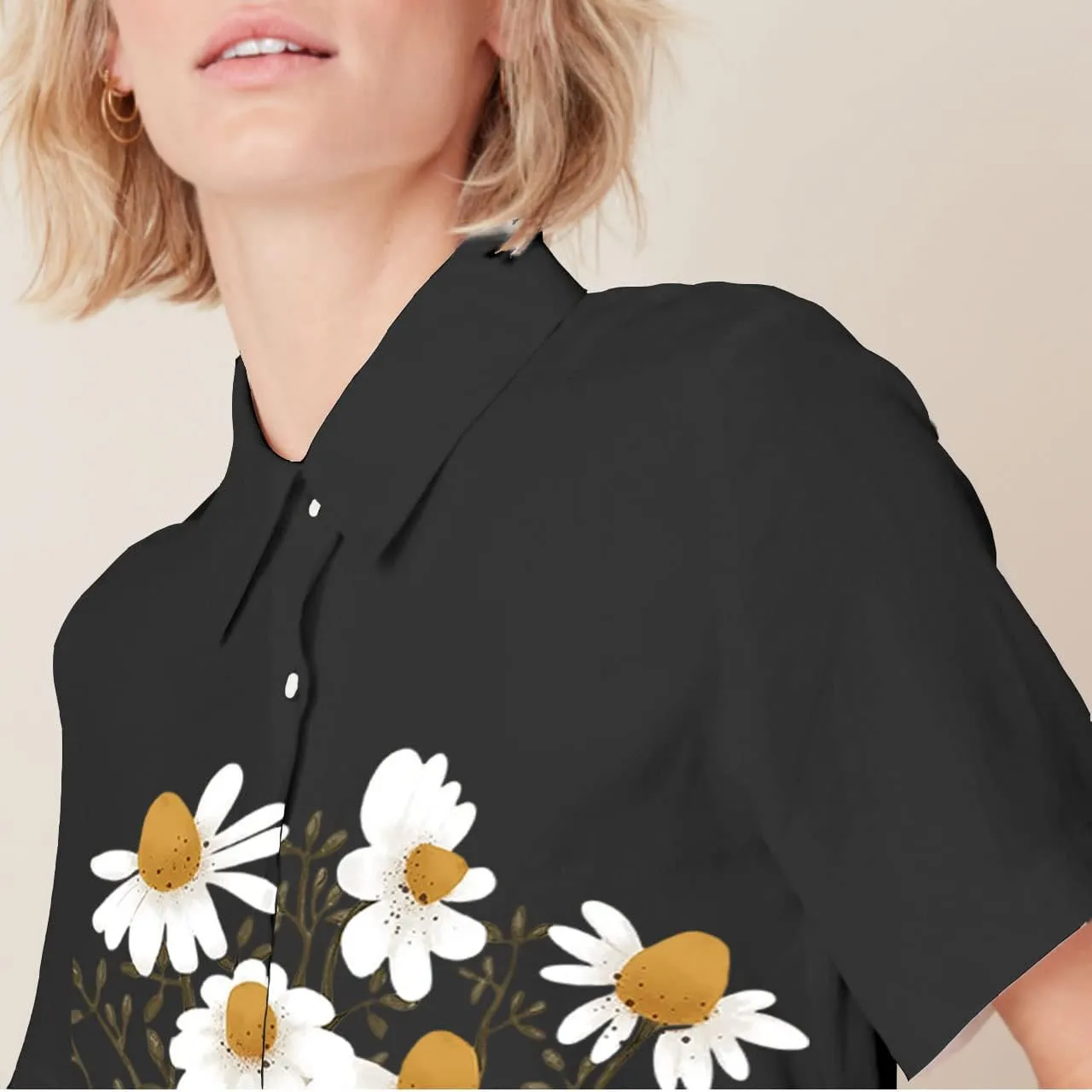 Floral Tops for Women Summer Flower Printed V Neck Tshirts Short Sleeve Tops Dressy Casual
