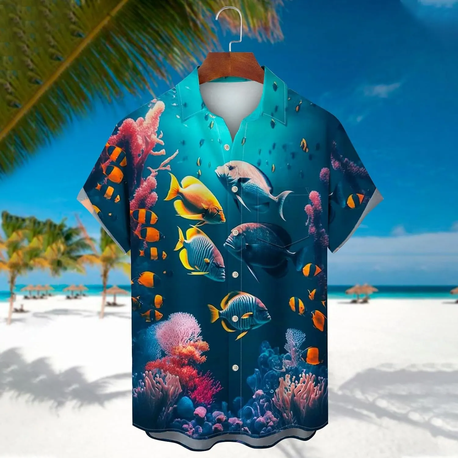 Hawaiian Shirts for Men Down Tropical Holiday Beach Shirts Men's Hawaiian Shirt Men's Hawaiian Floral Shirts Funny