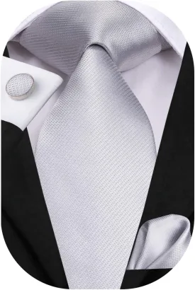 Hi-Tie Silk Ties for Men Plaid Paisley Striped Necktie Pocket Square Cufflinks Set Formal Business