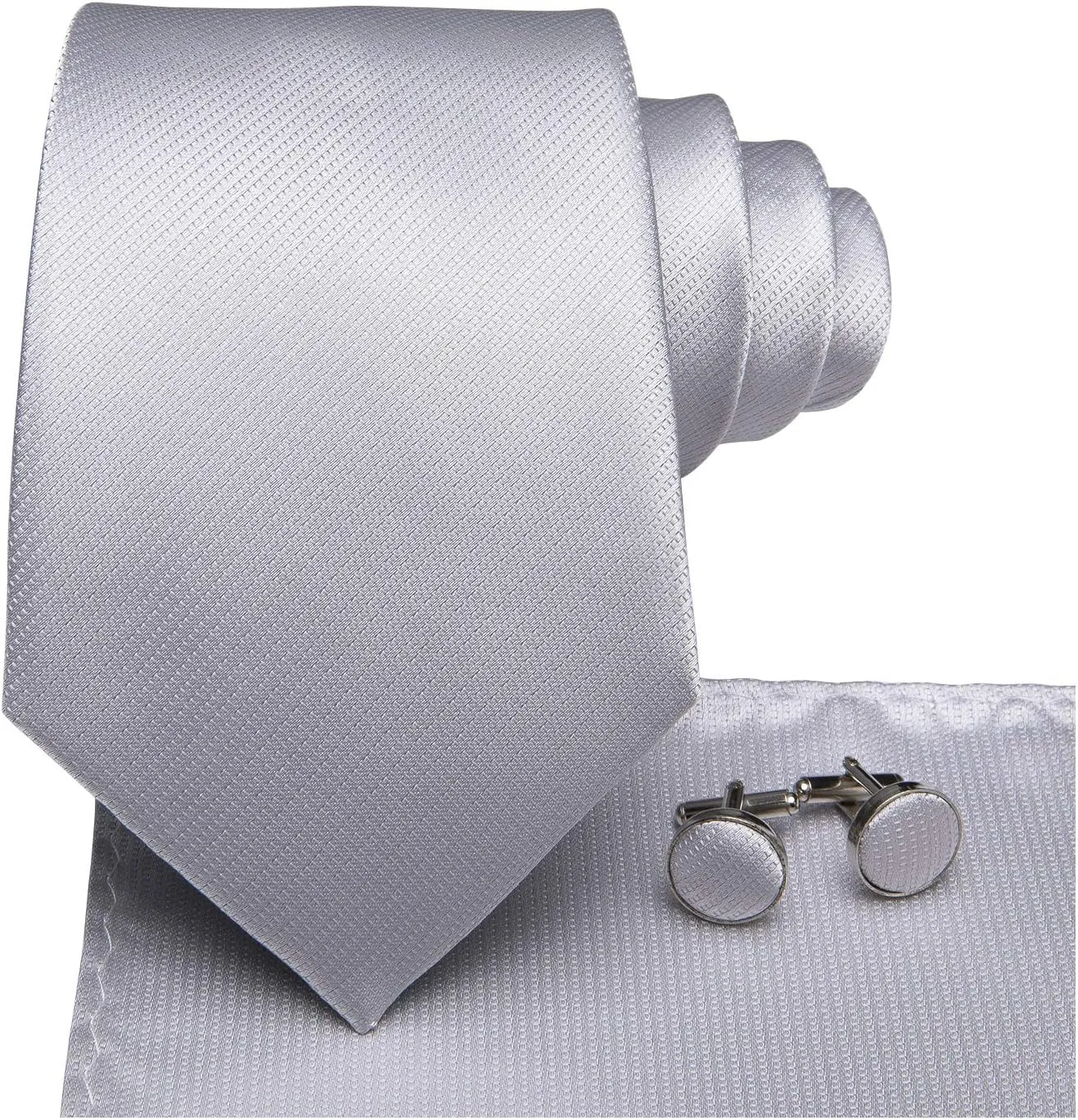 Hi-Tie Silk Ties for Men Plaid Paisley Striped Necktie Pocket Square Cufflinks Set Formal Business