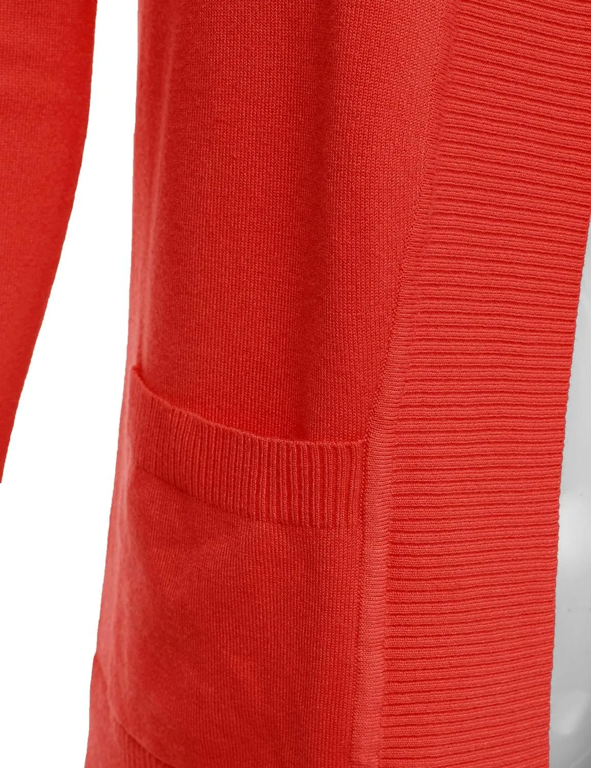 JJ Perfection Casual Open Front Knit Cardigan Long Sleeve with Side Pockets Basic Sweater Jackets for Womens with Plus Size