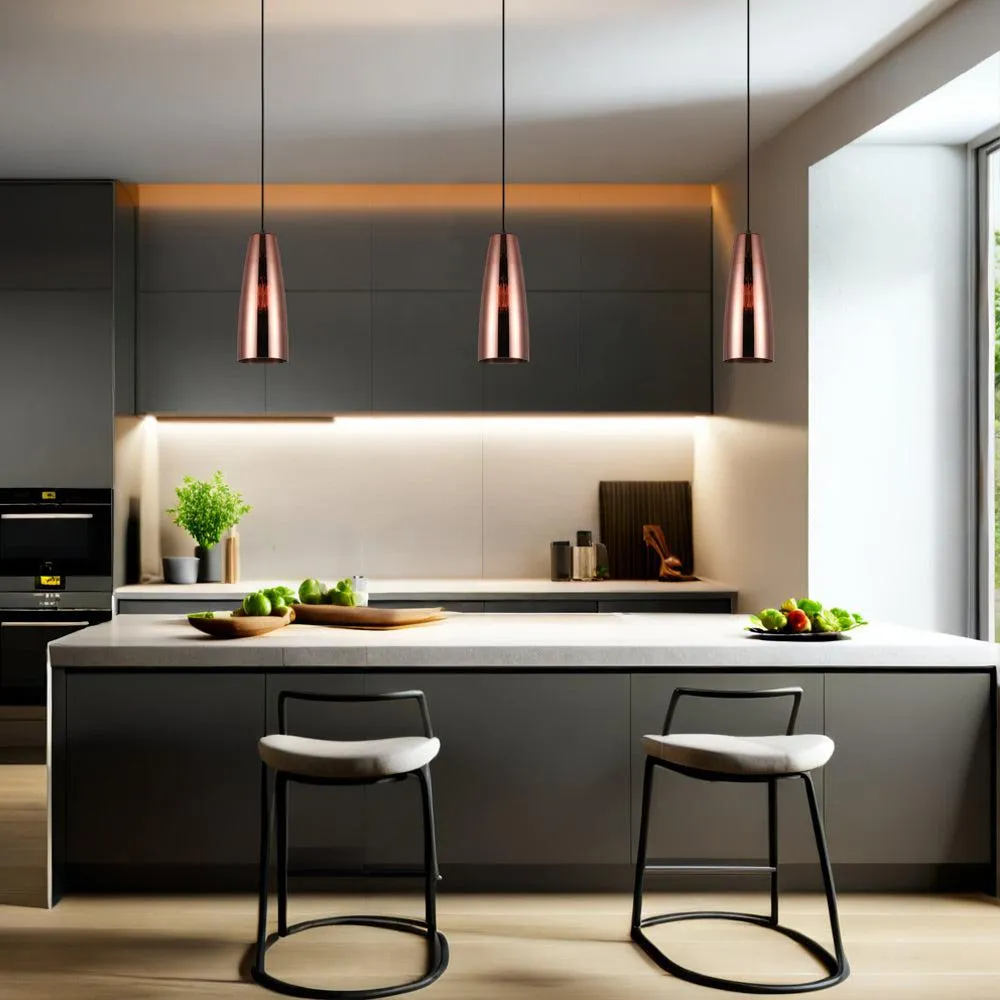Lamina Copper Glass Pendant Light Available in 3 Styles