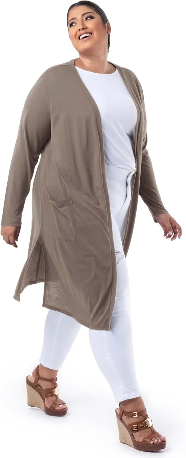 Wright's Women's Plus Size Jersey Duster Cardigan
