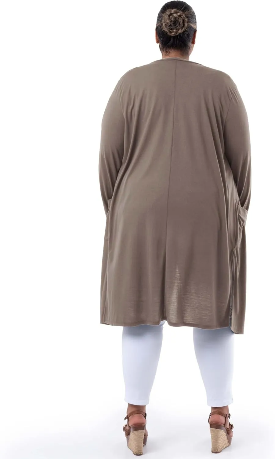 Wright's Women's Plus Size Jersey Duster Cardigan