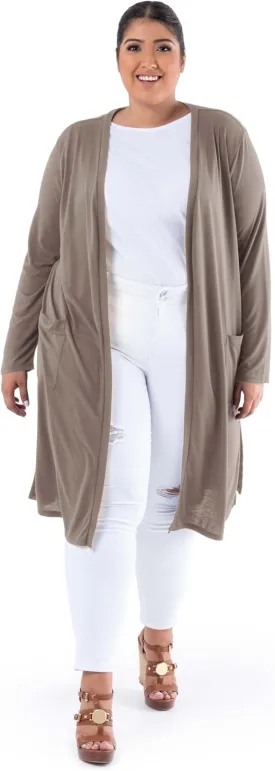 Wright's Women's Plus Size Jersey Duster Cardigan