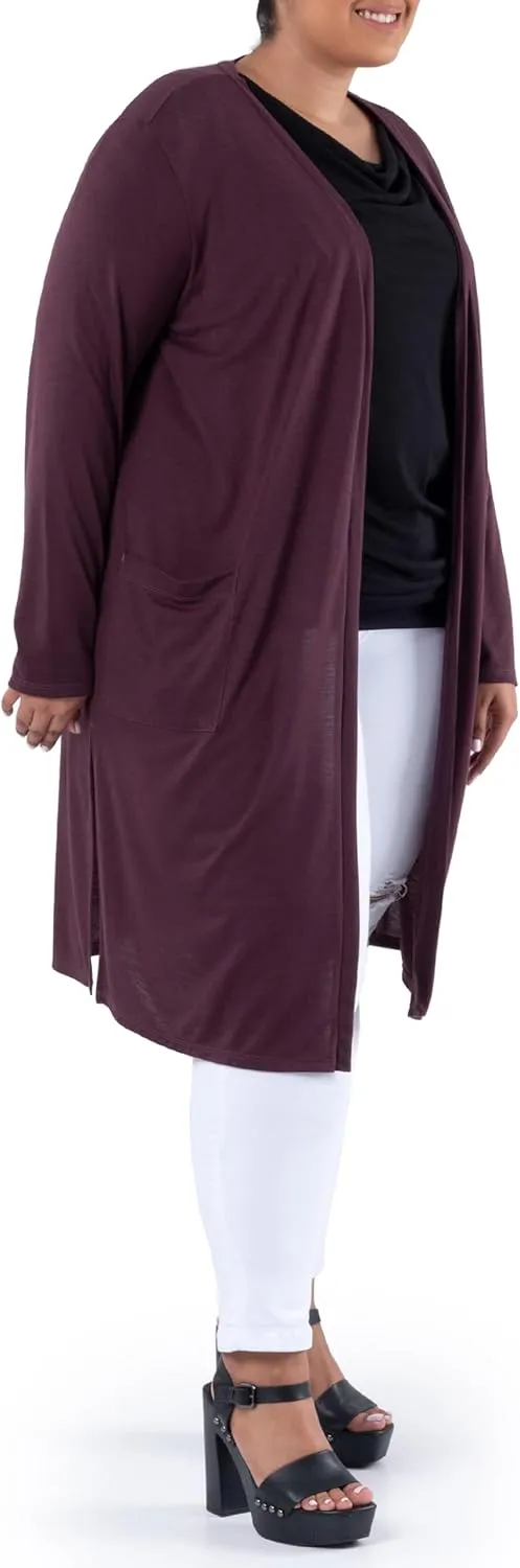 Wright's Women's Plus Size Jersey Duster Cardigan