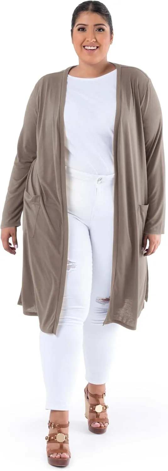 Wright's Women's Plus Size Jersey Duster Cardigan