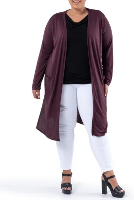 Wright's Women's Plus Size Jersey Duster Cardigan